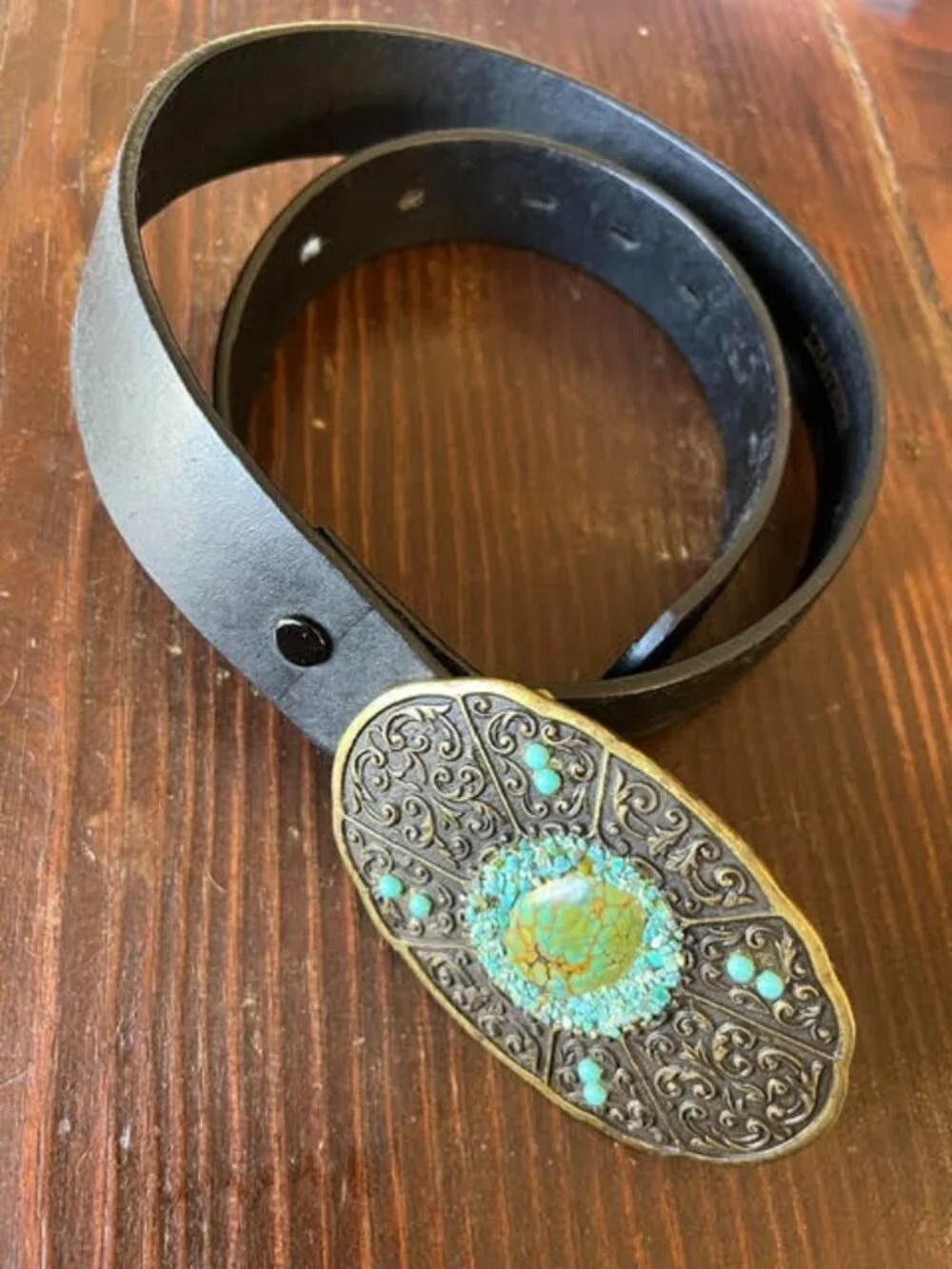 Turquoise and Leather Belt - Stagecoach Western Couture!!